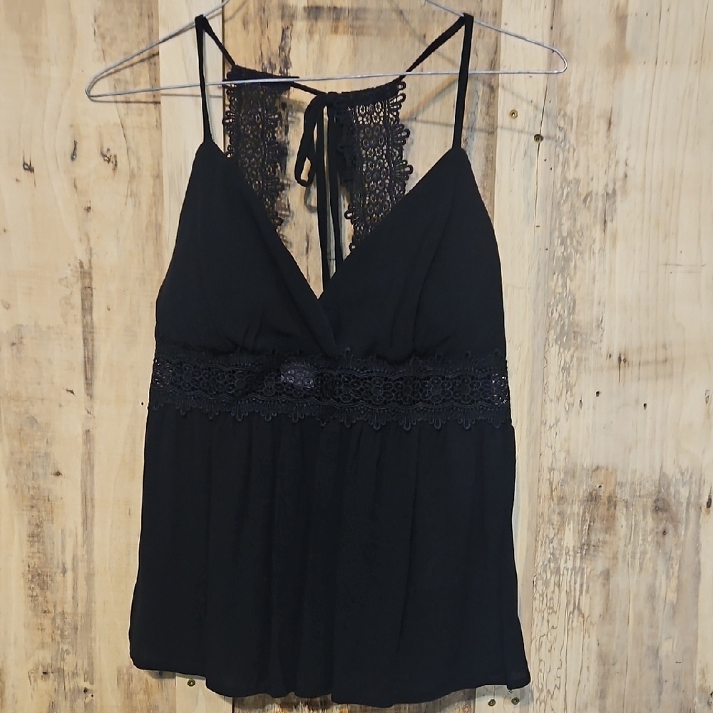 No Boundaries Black Lace Camisole Top